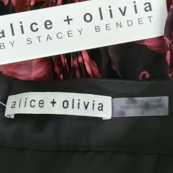 ALICE + OLIVIA Silk Katz Flowy Asymmetrical Micro Pleated Boho Maxi Skirt size 2 - Picture 8 of 10